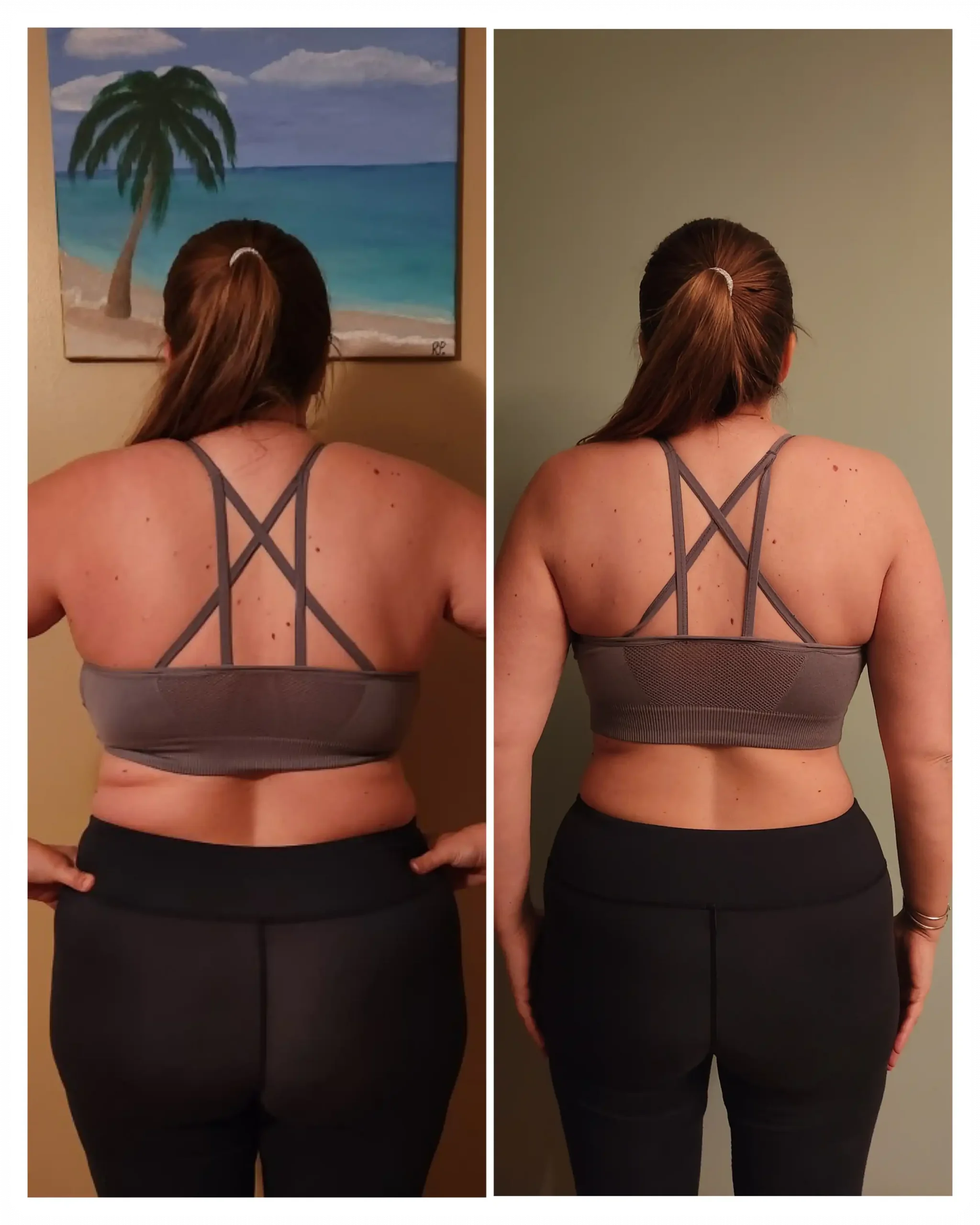 Barbara before and after weight loss back view