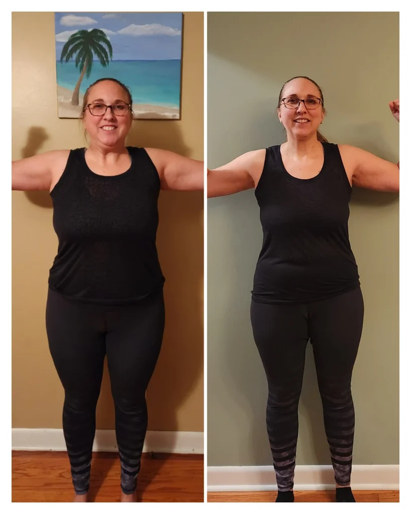 Barbara before and after weight loss front view
