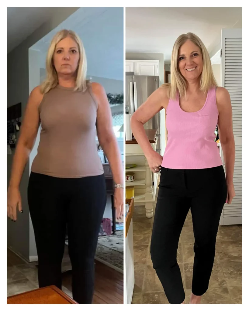 Tracey before & after weight loss