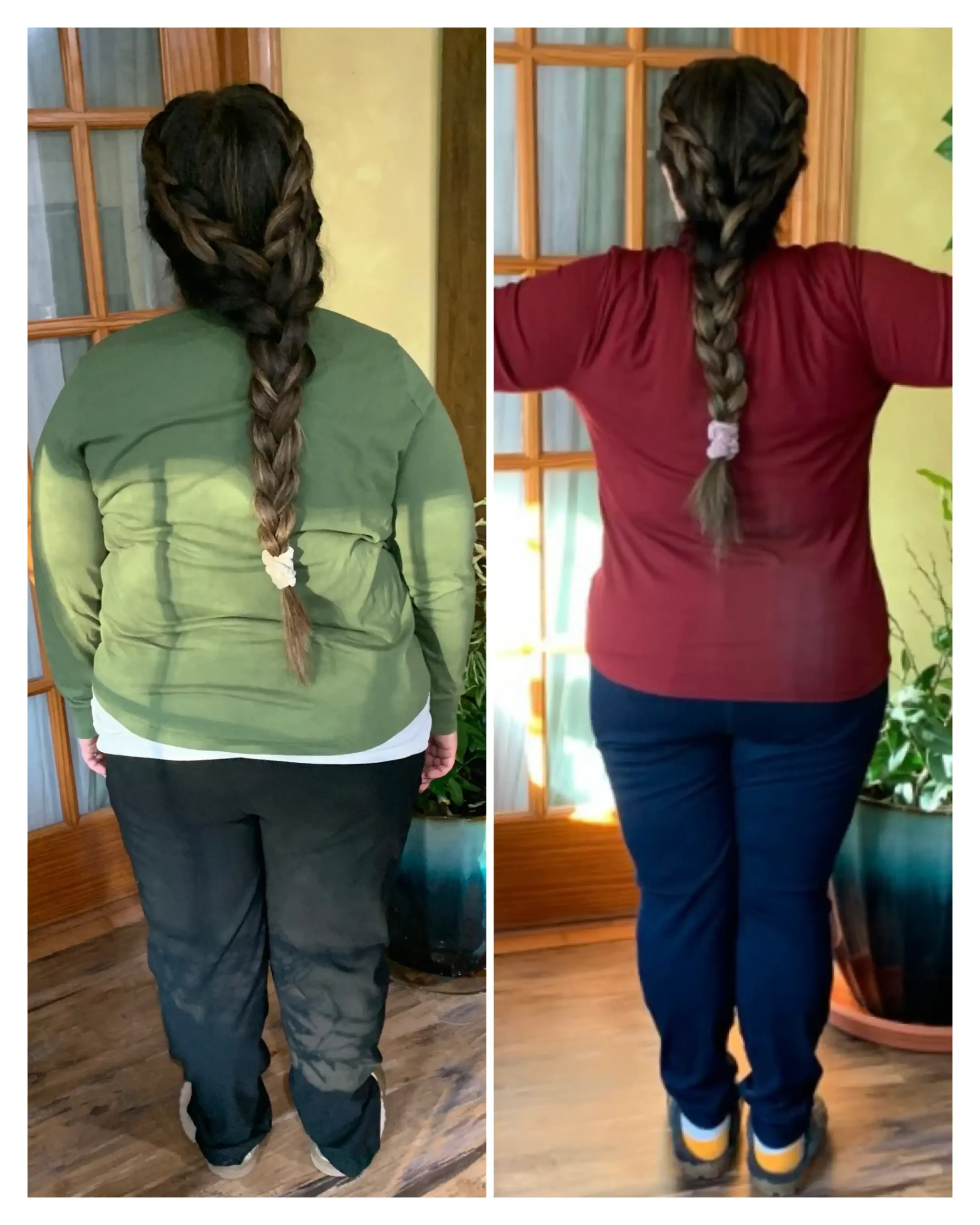 Damaris before and after weight loss - back view