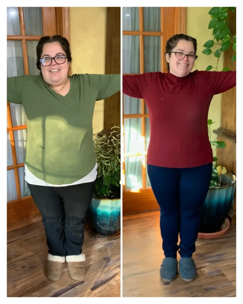 Damaris before and after weight loss - waist
