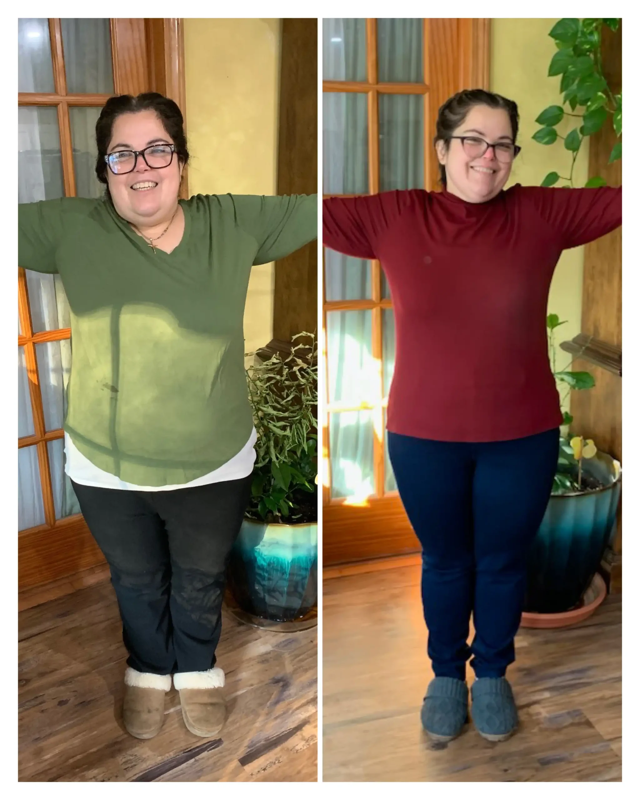 Damaris before and after weight loss - waist