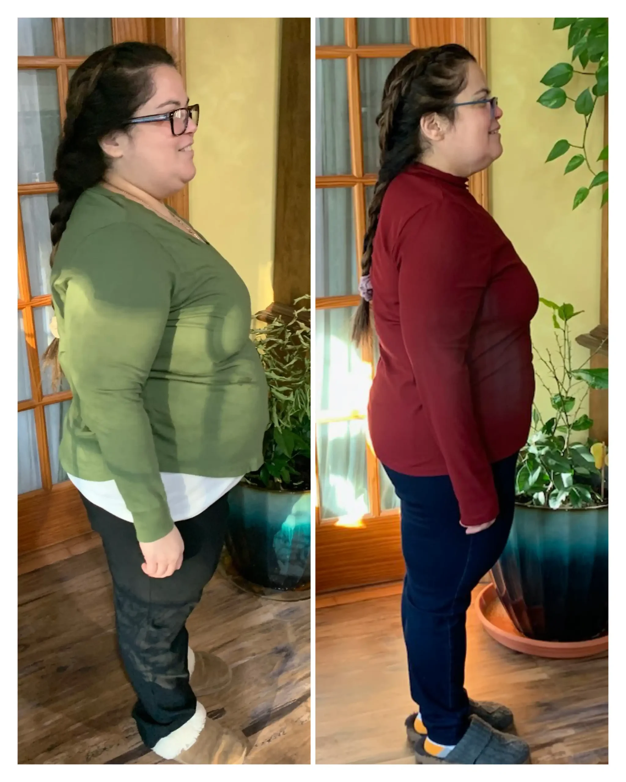 Damaris before and after weight loss - side