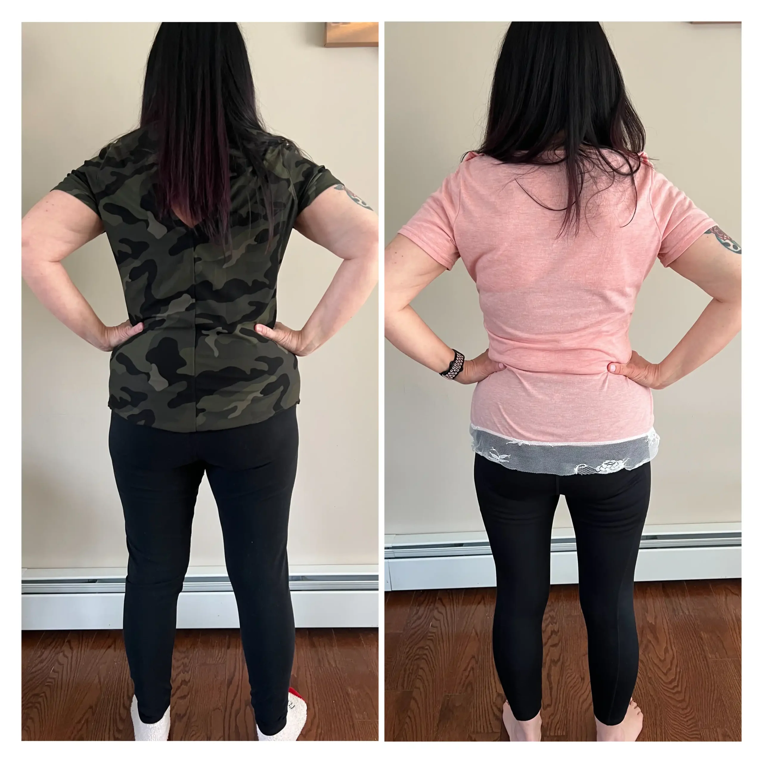 Karin before & after weight loss back view