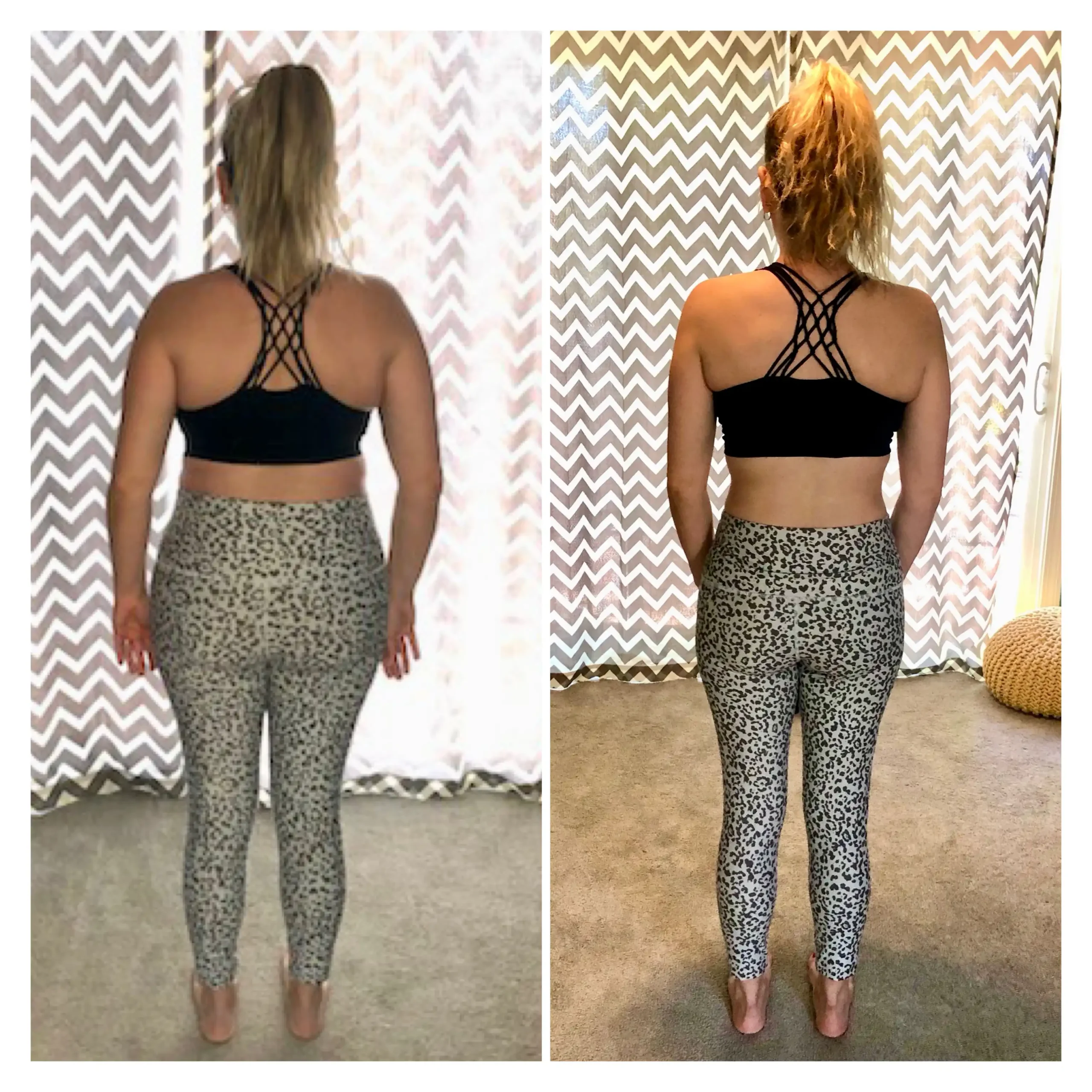 Sarah before and after weight loss back view