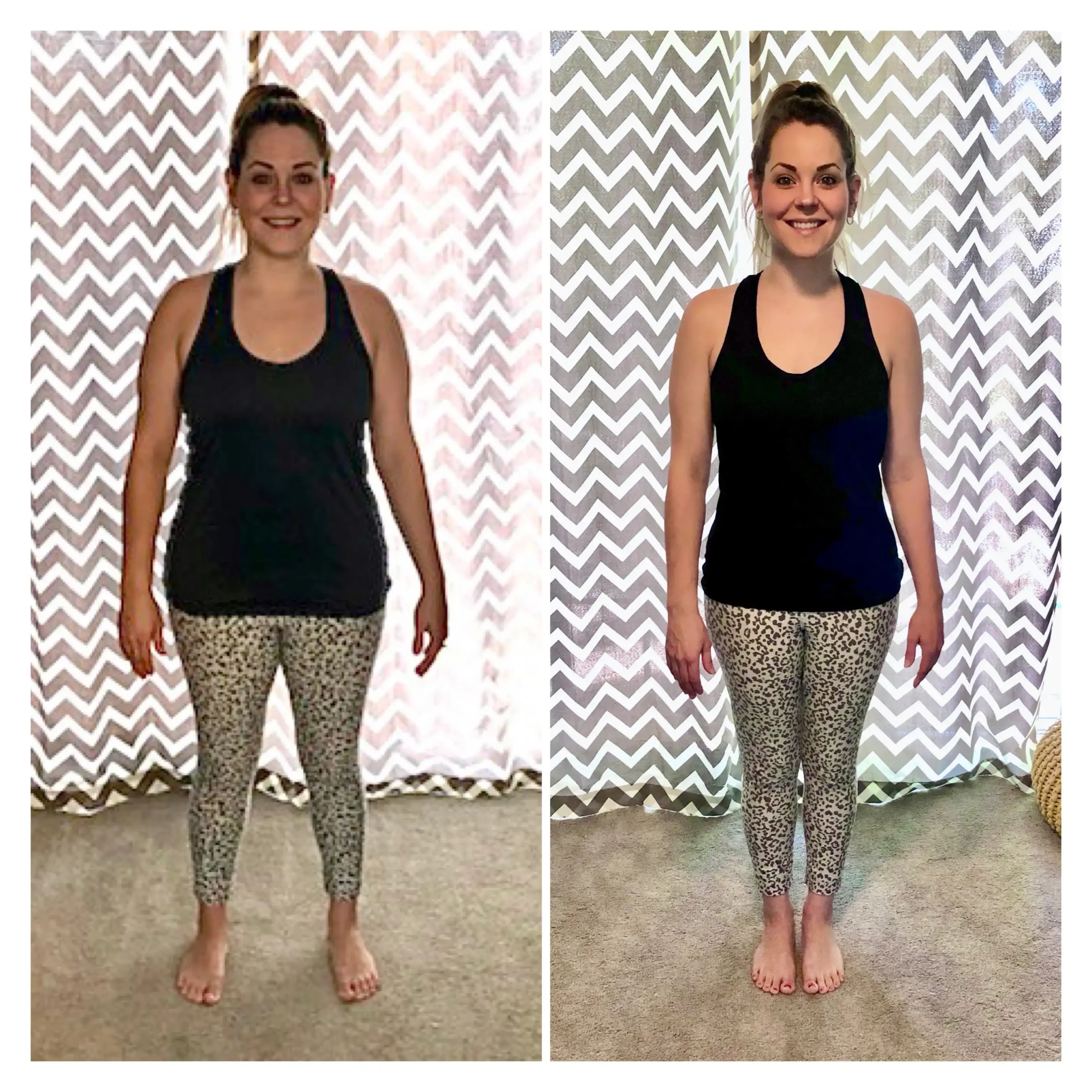 Sarah before and after weight loss front view