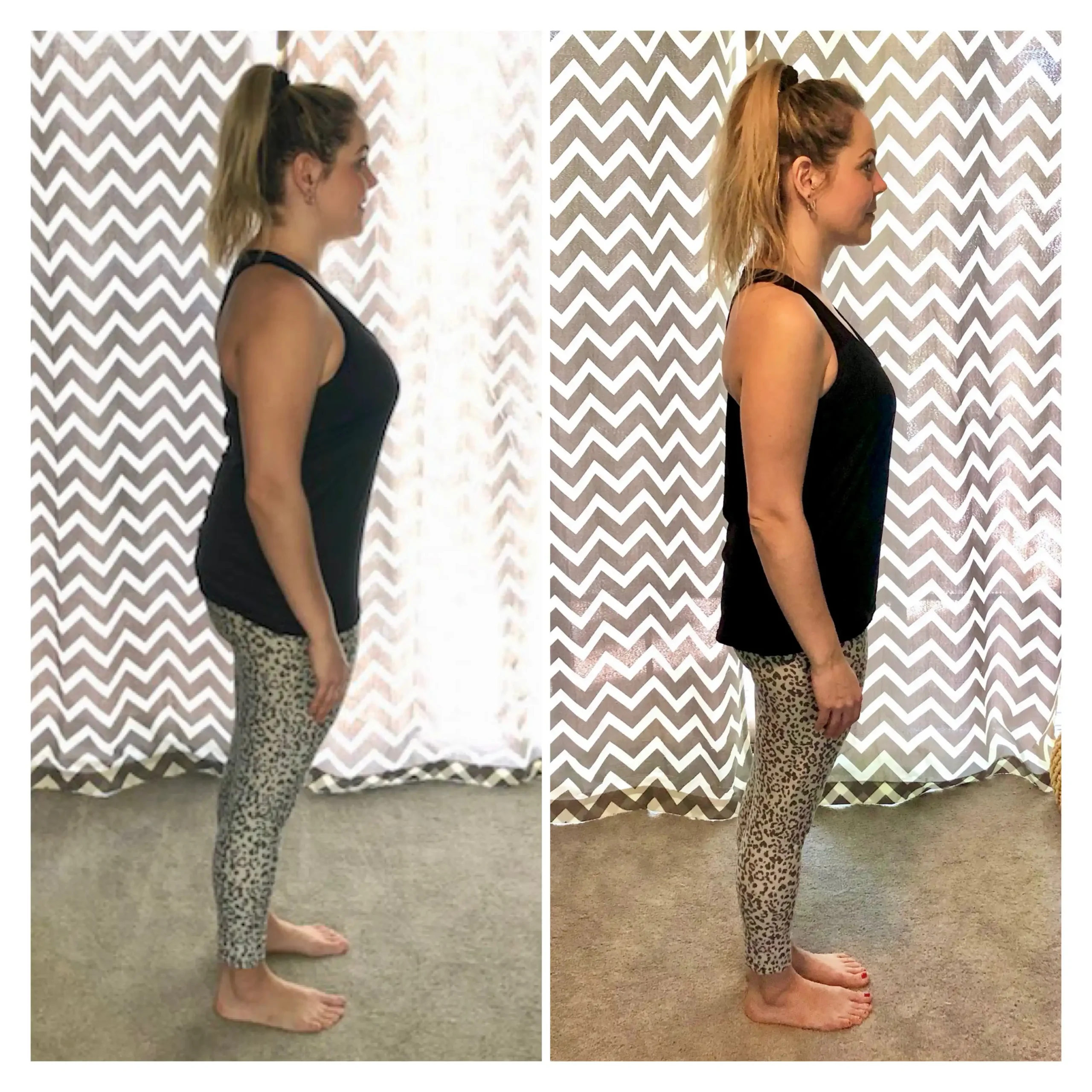 Sarah before and after weight loss side view