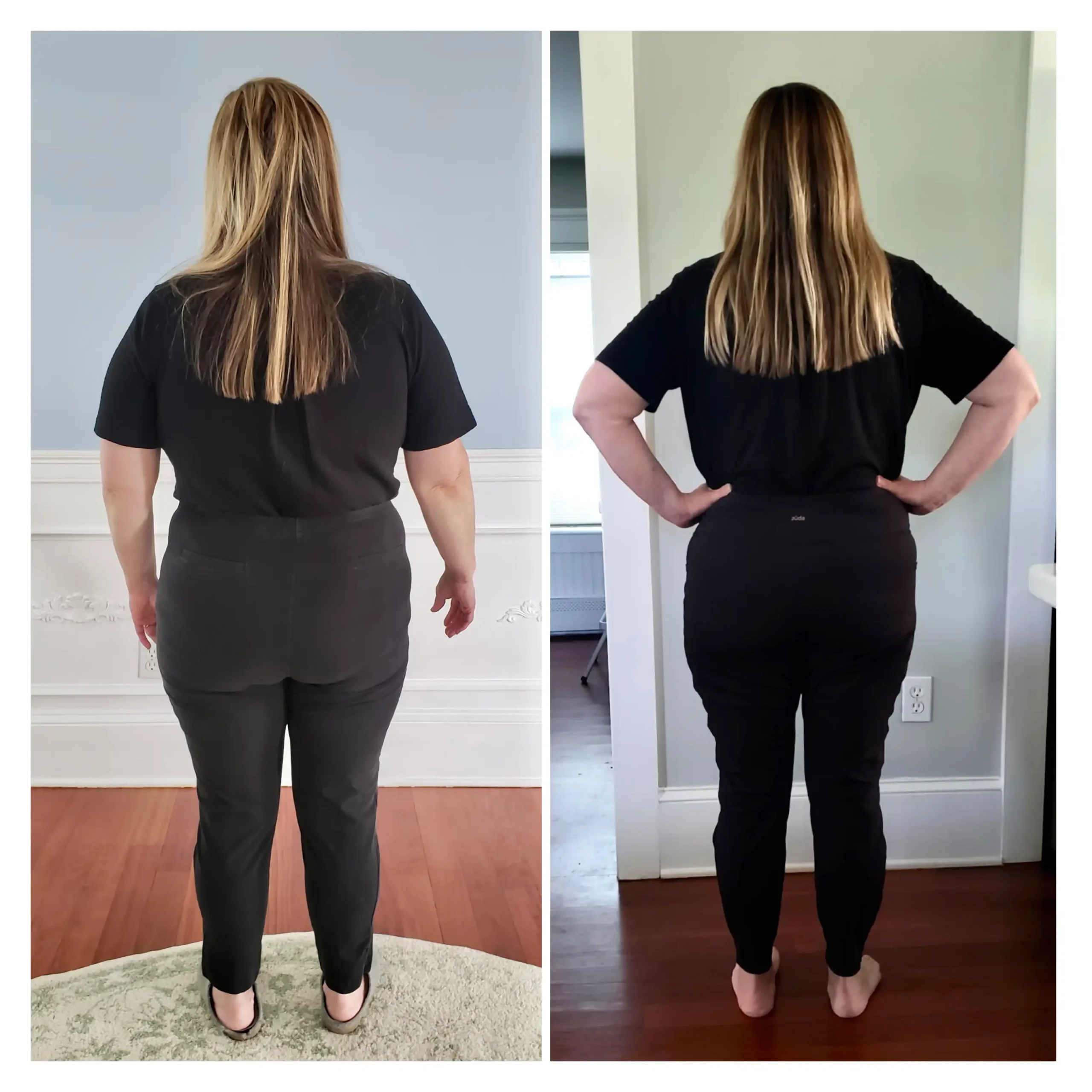 Donna O before and after weight loss back view