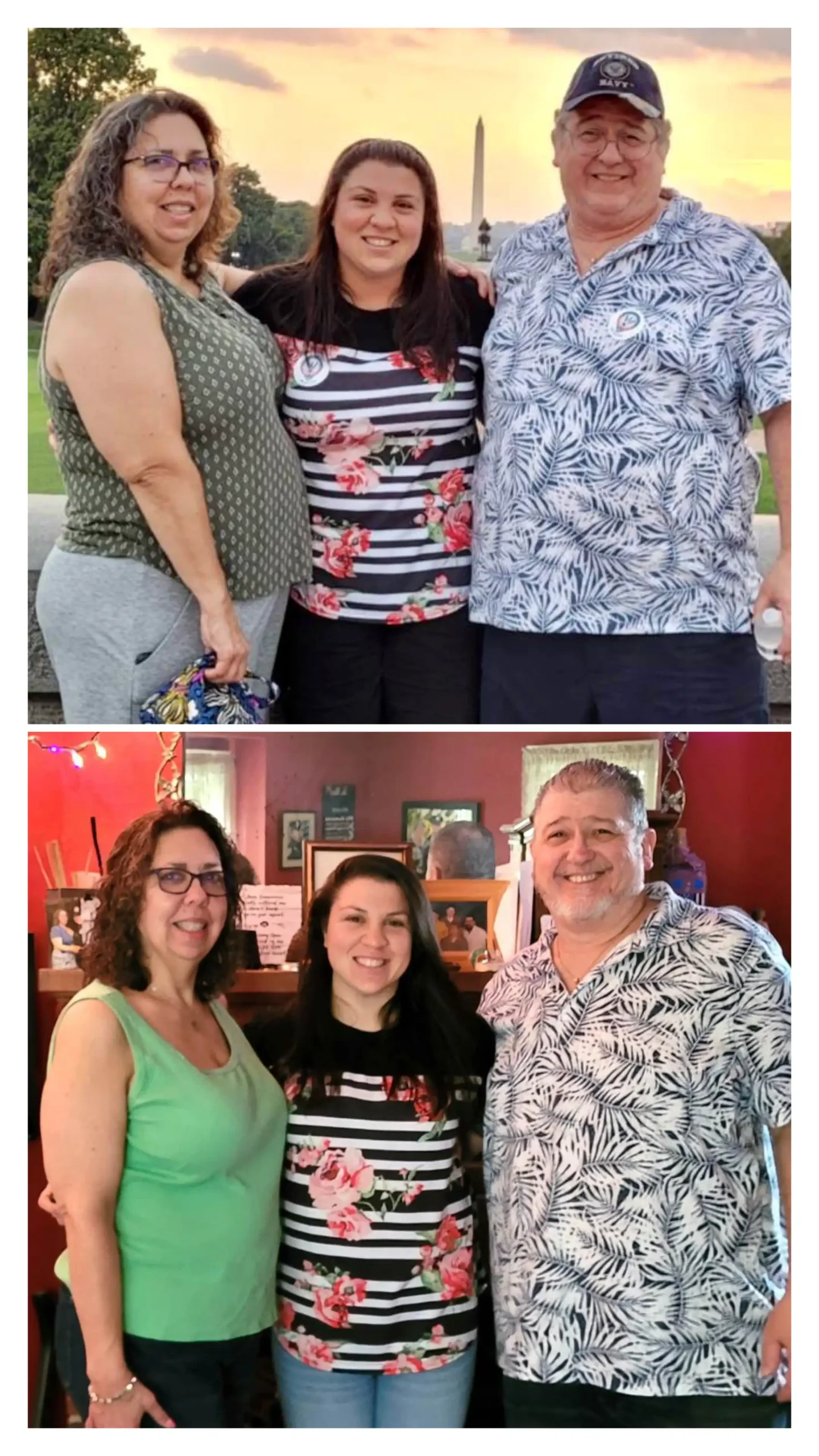family photos before and after weight loss