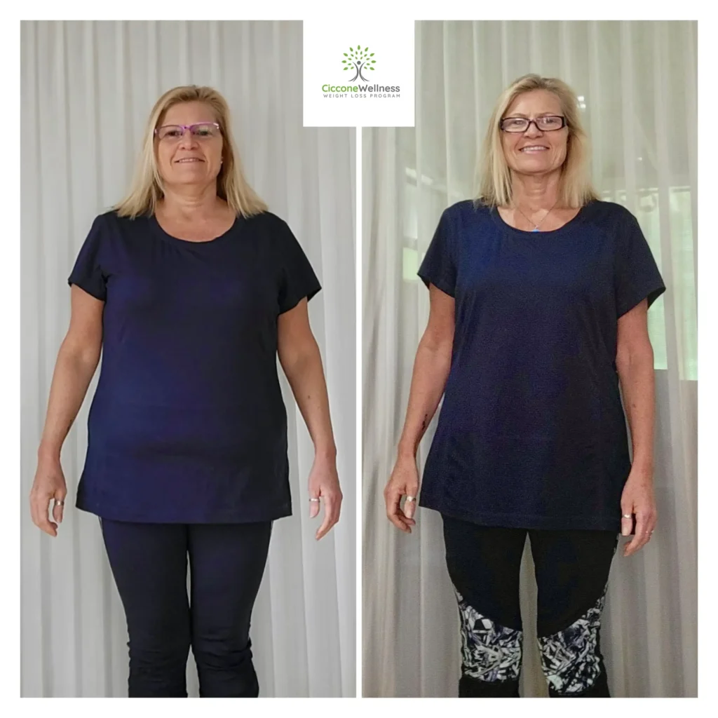 Jerilyn before and after weight loss front view