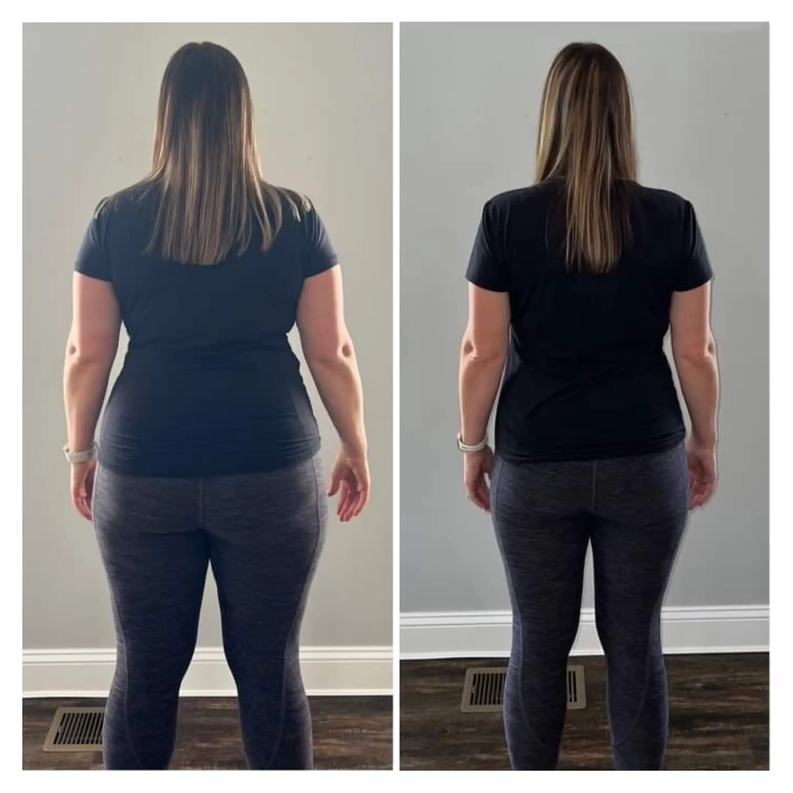 Julie before and after weight loss back view