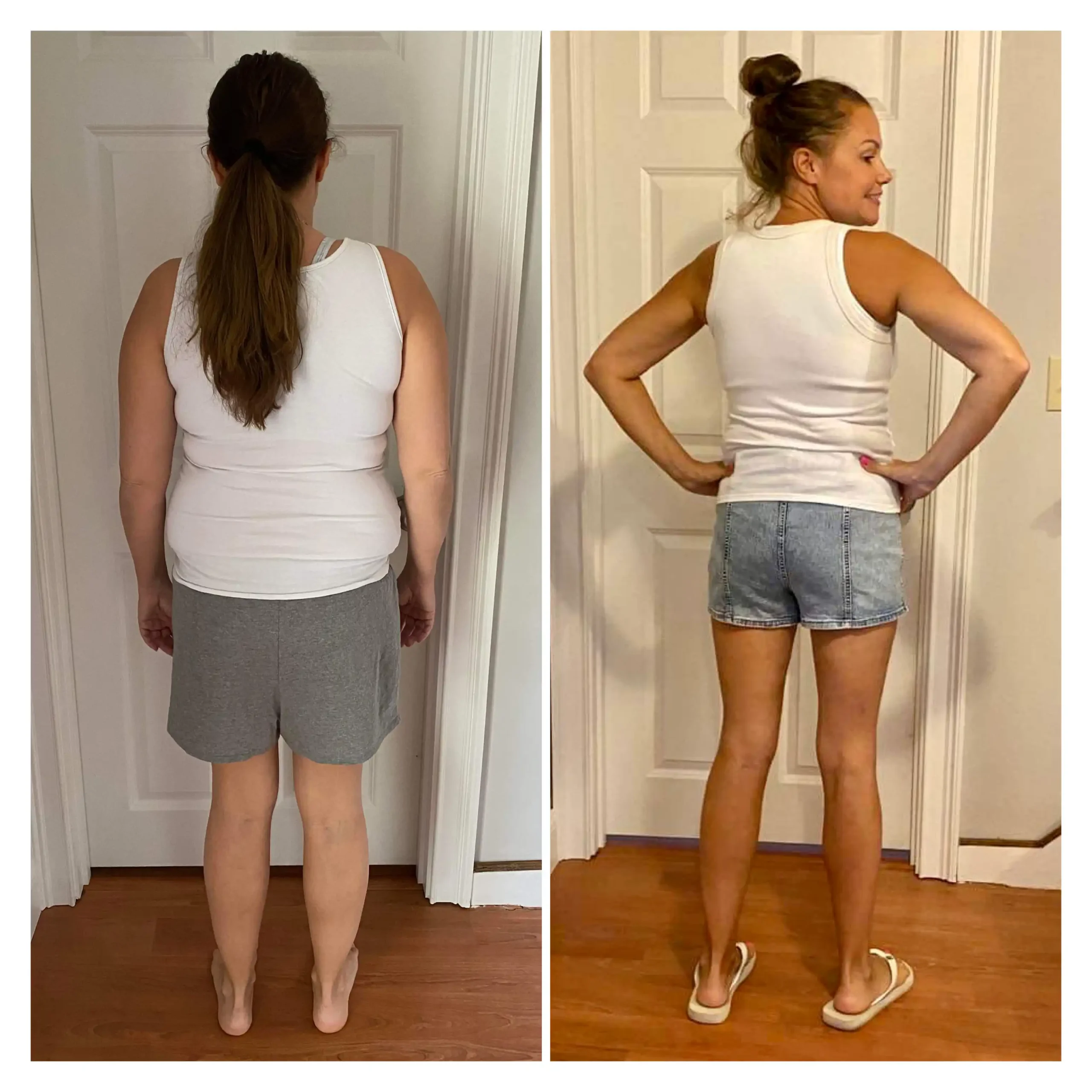 Amy before and after weight loss back view