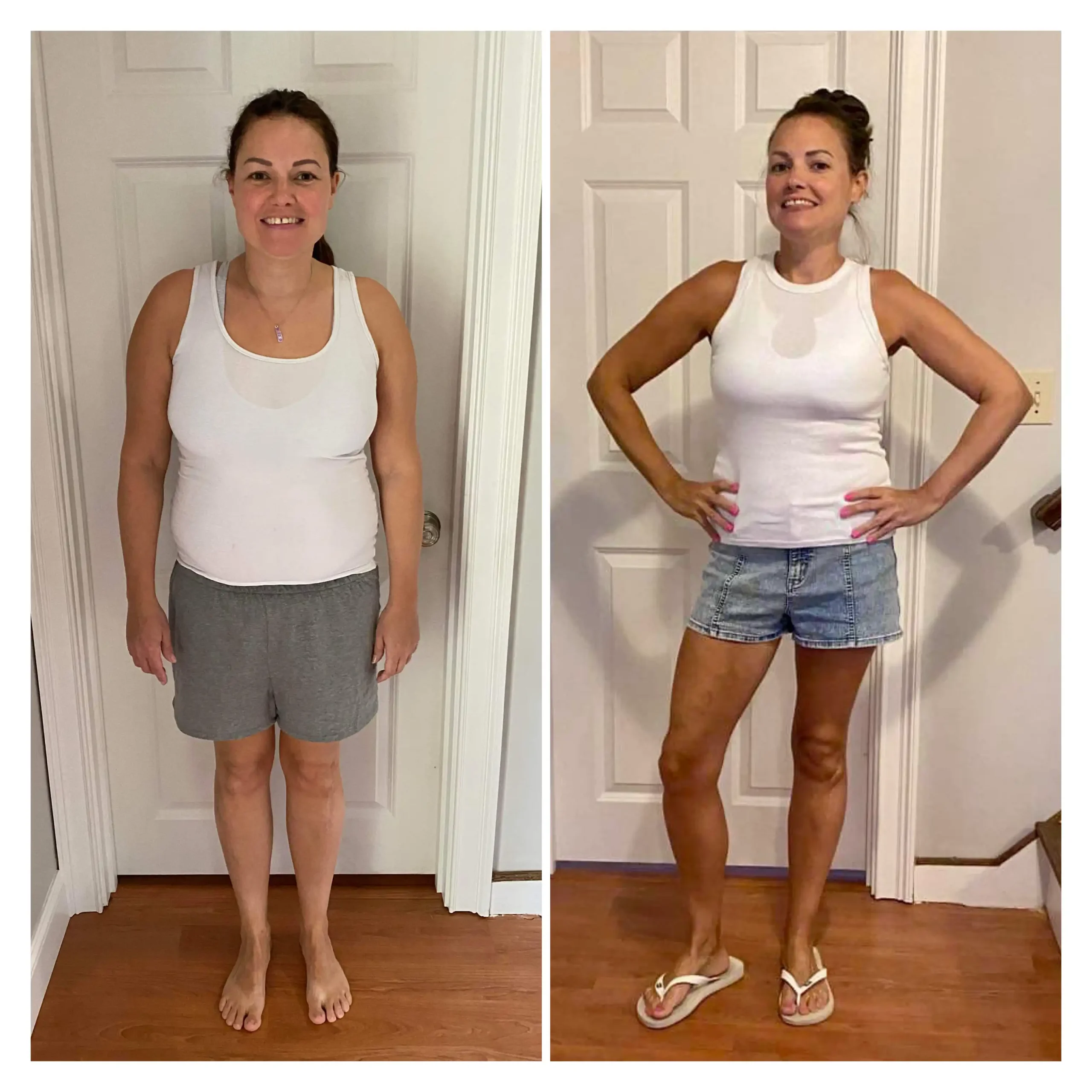 Amy before and after weight loss front view