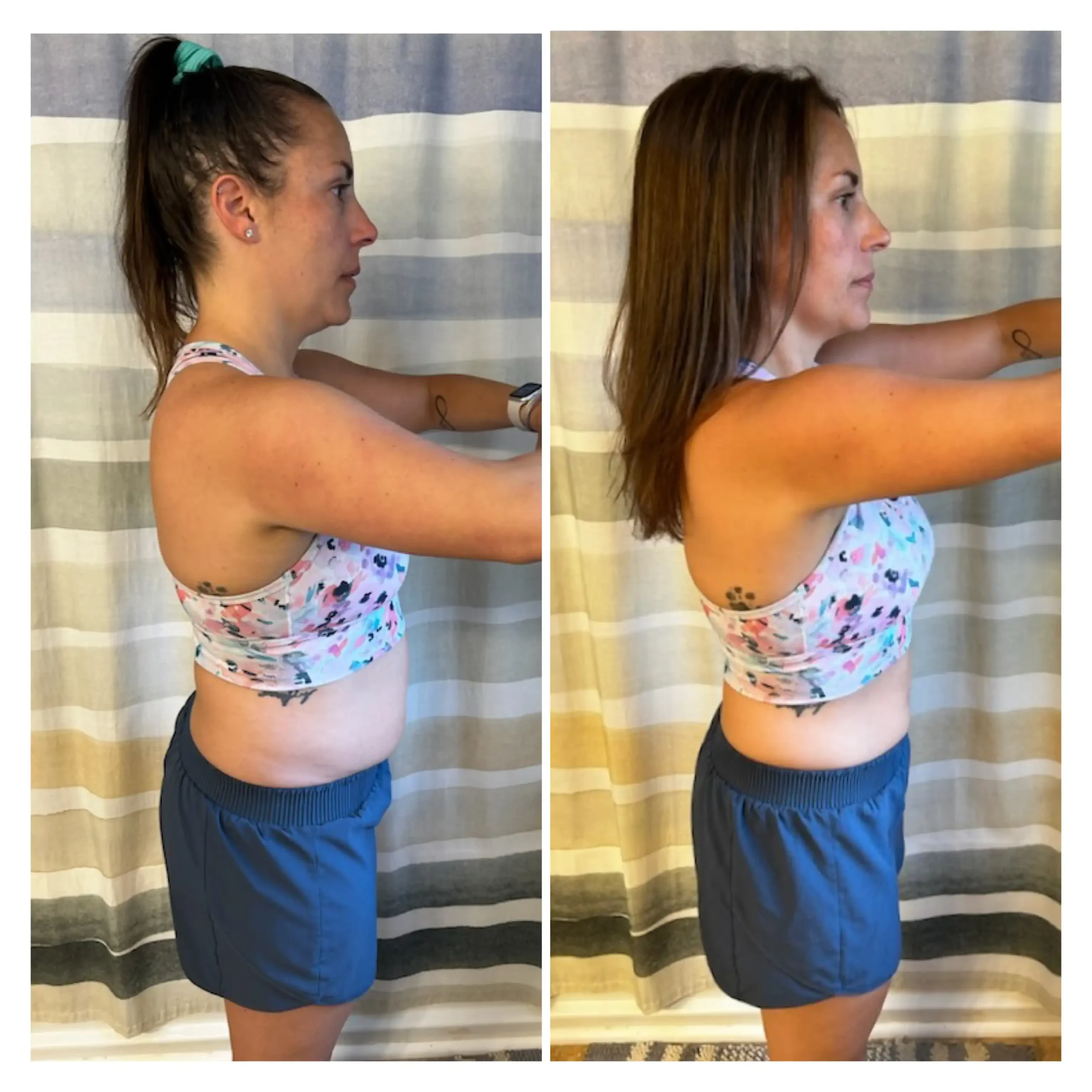Gina before and after weight loss side view
