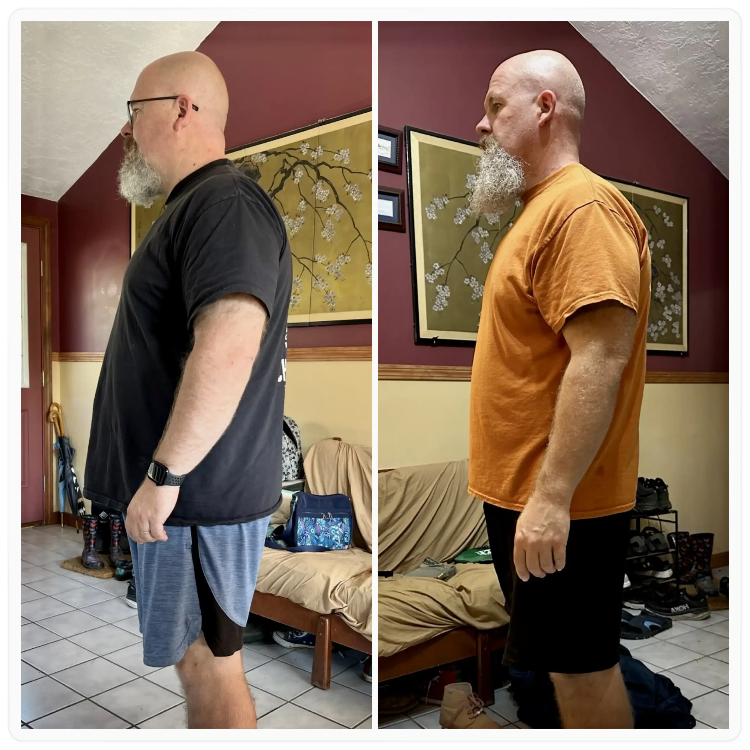 Jason before and after weight loss side view