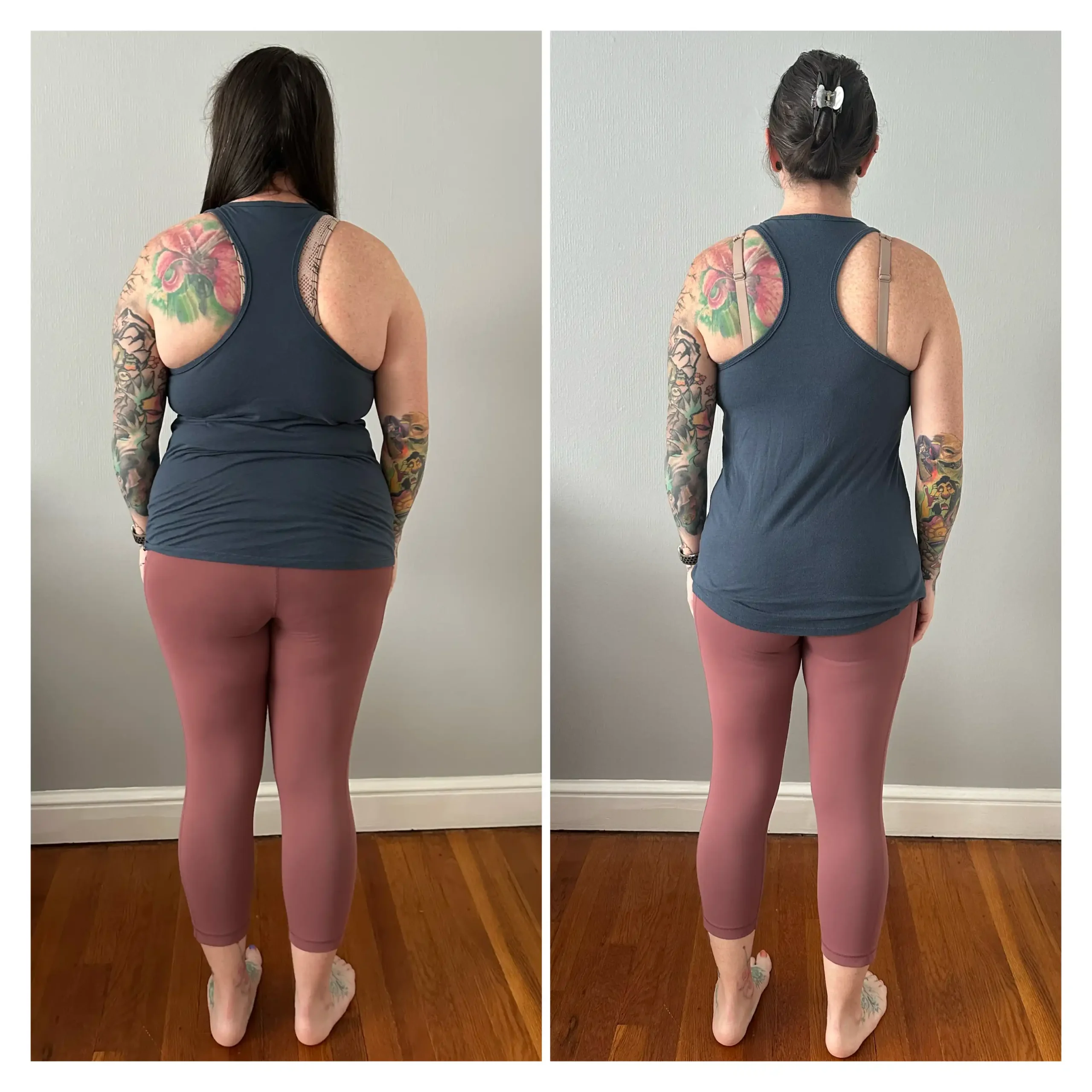 Amber before and after weight loss back view