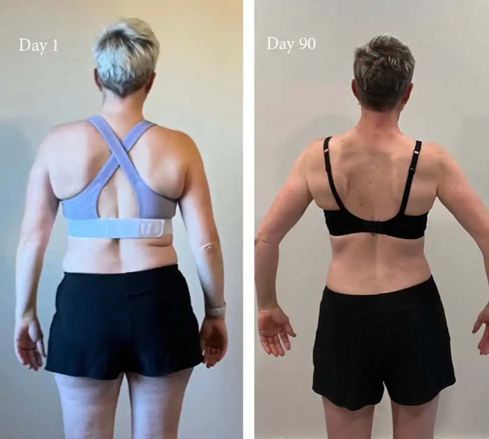 Meghan before and after weight loss back view