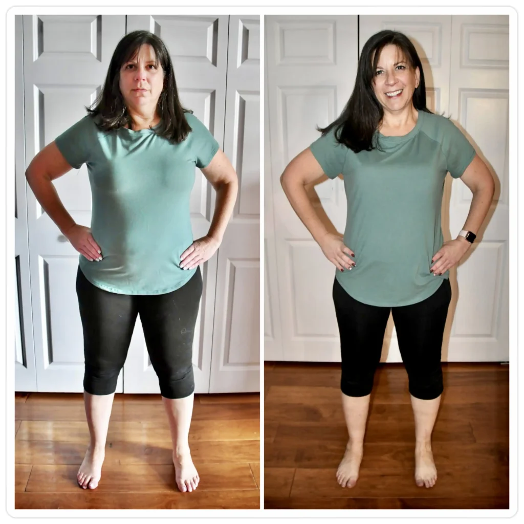 Barbara J before and after weight loss front view