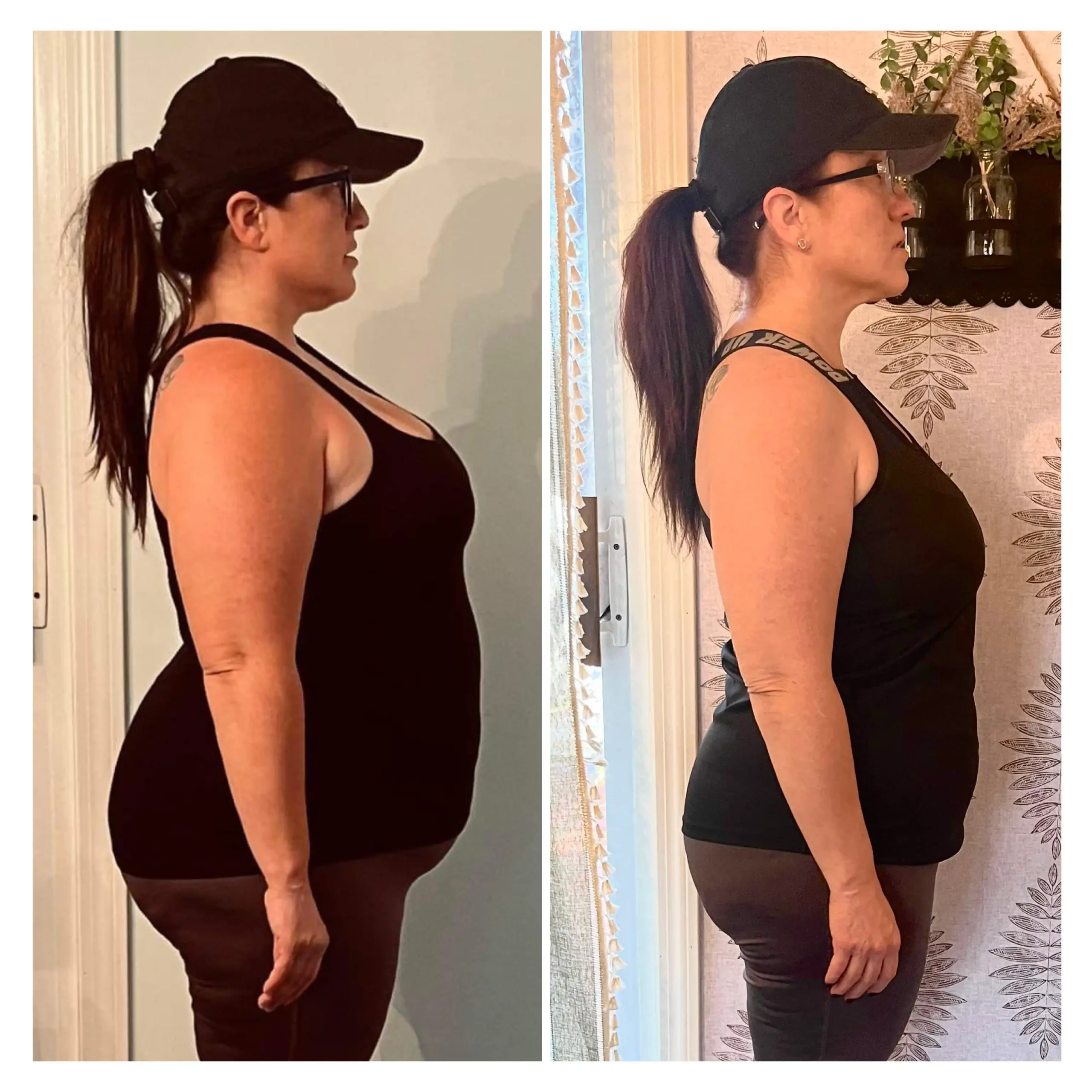 Maritza before and after weight loss side view