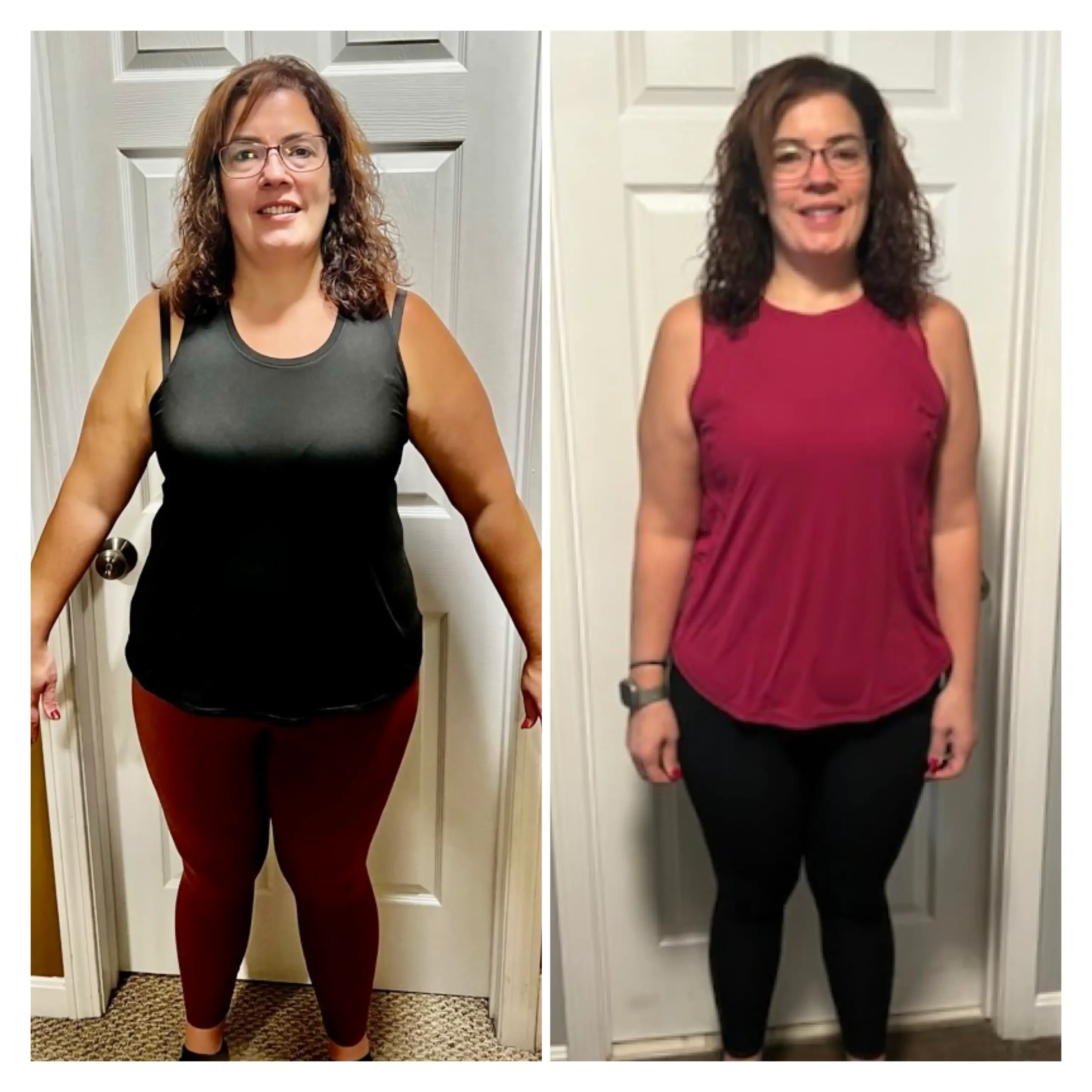 Angie before and after weight loss front view