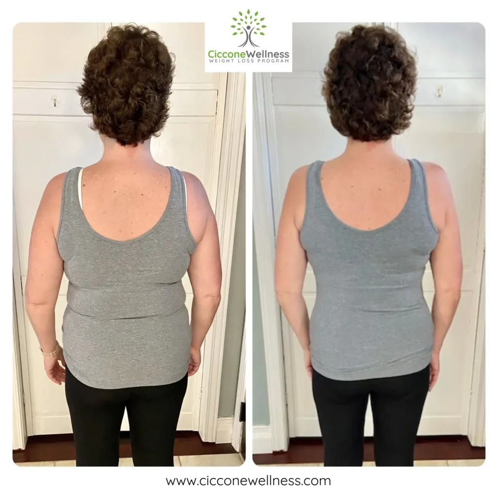 Diana before after weight loss back view