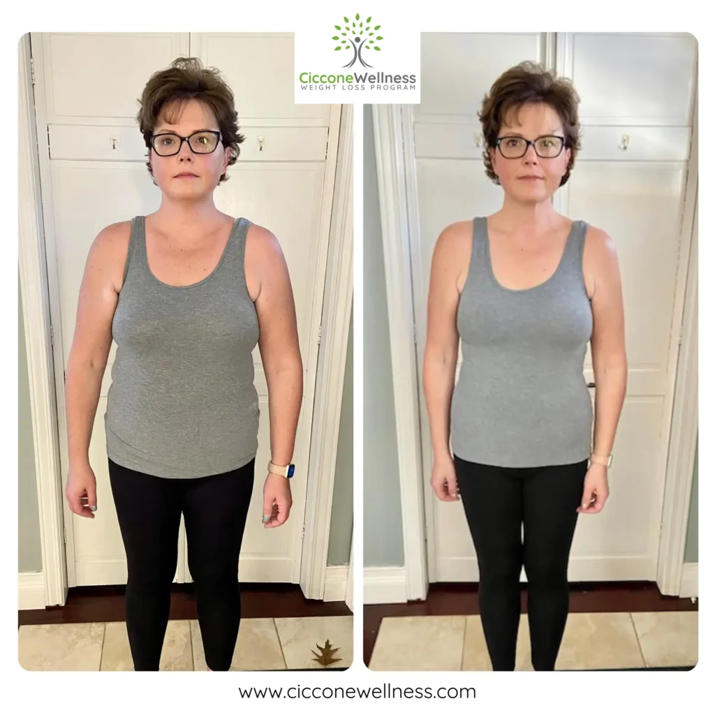 Diana before after weight loss front view