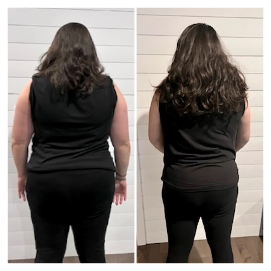 Keri before after weight loss back view
