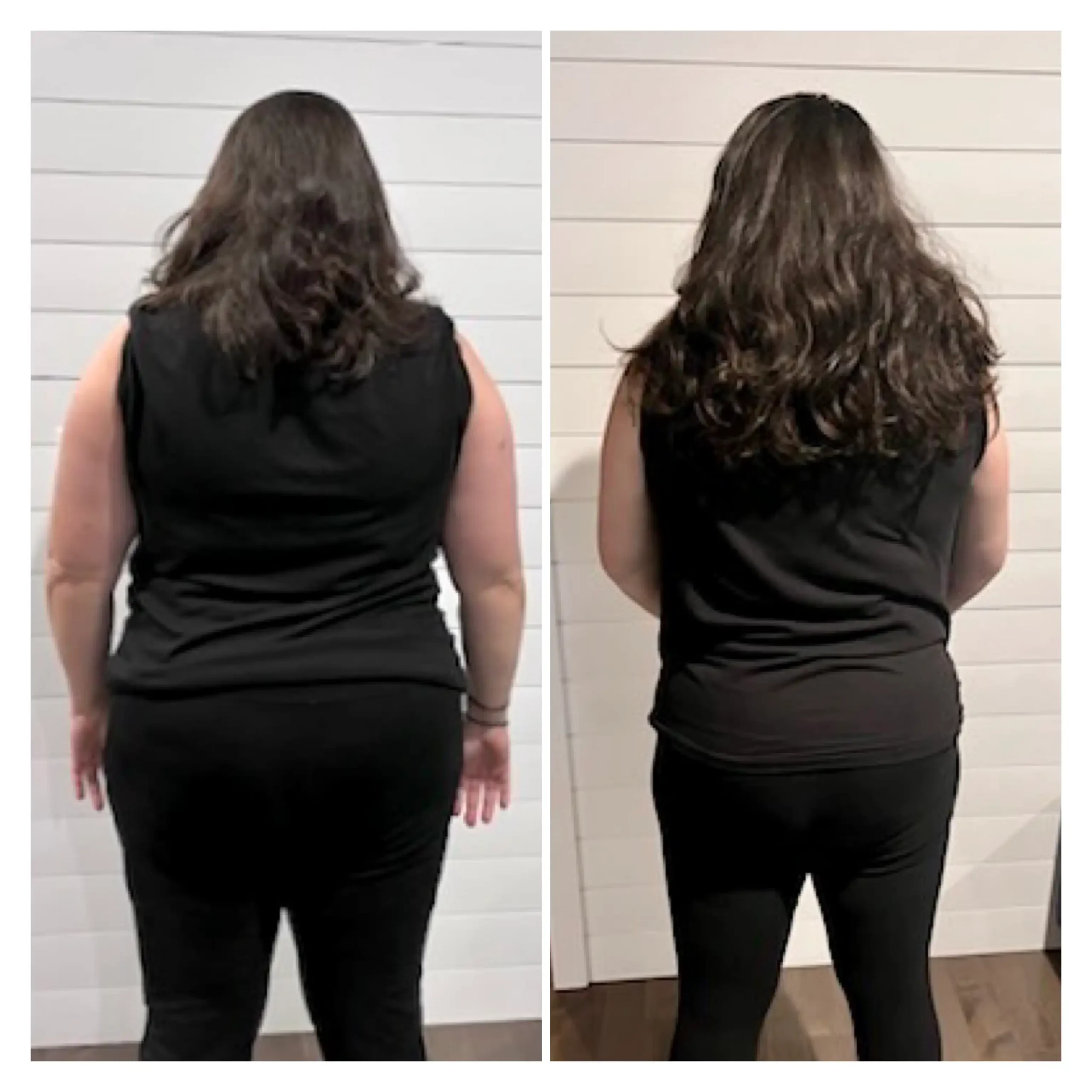 Keri before after weight loss back view