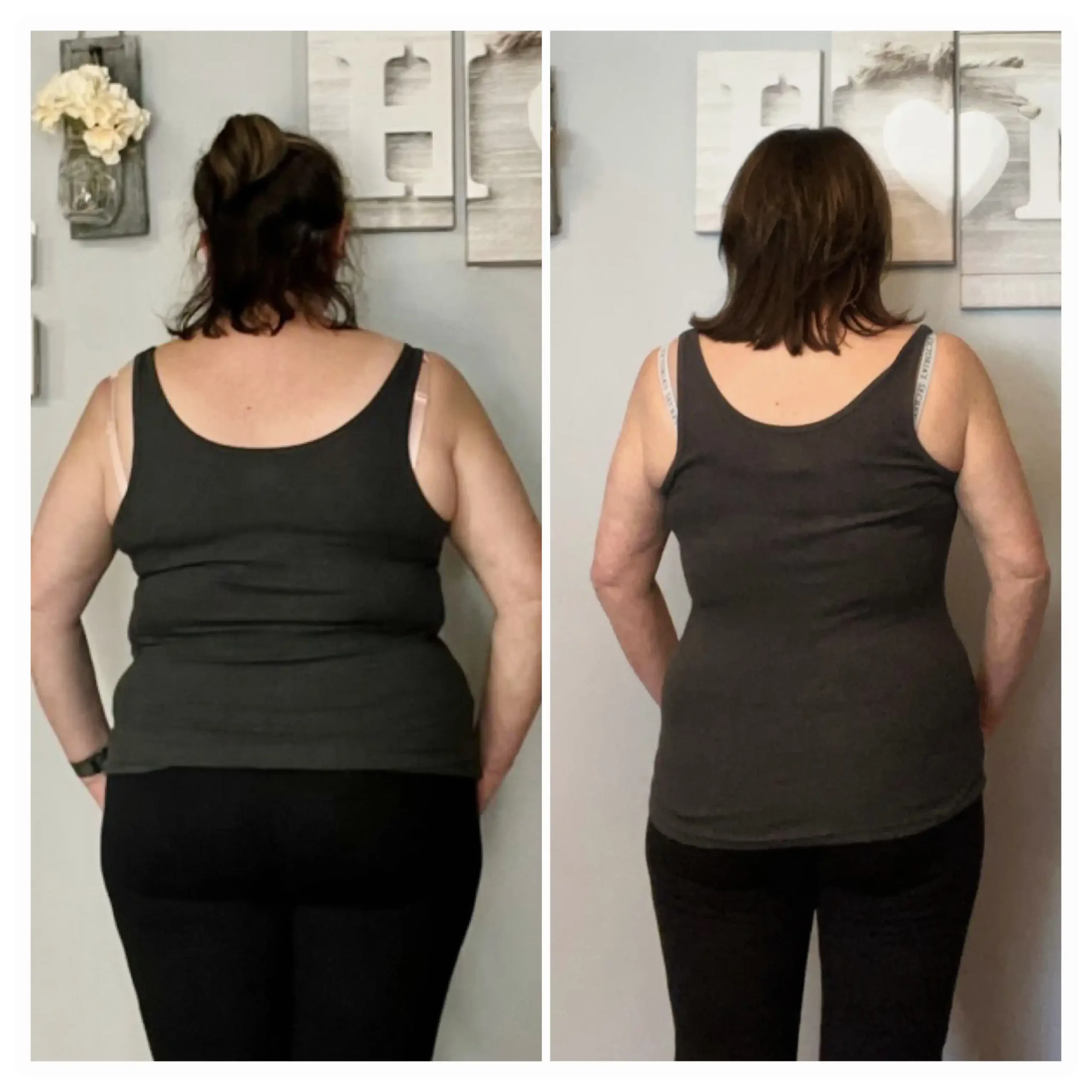 Lisa before and after weight loss back view