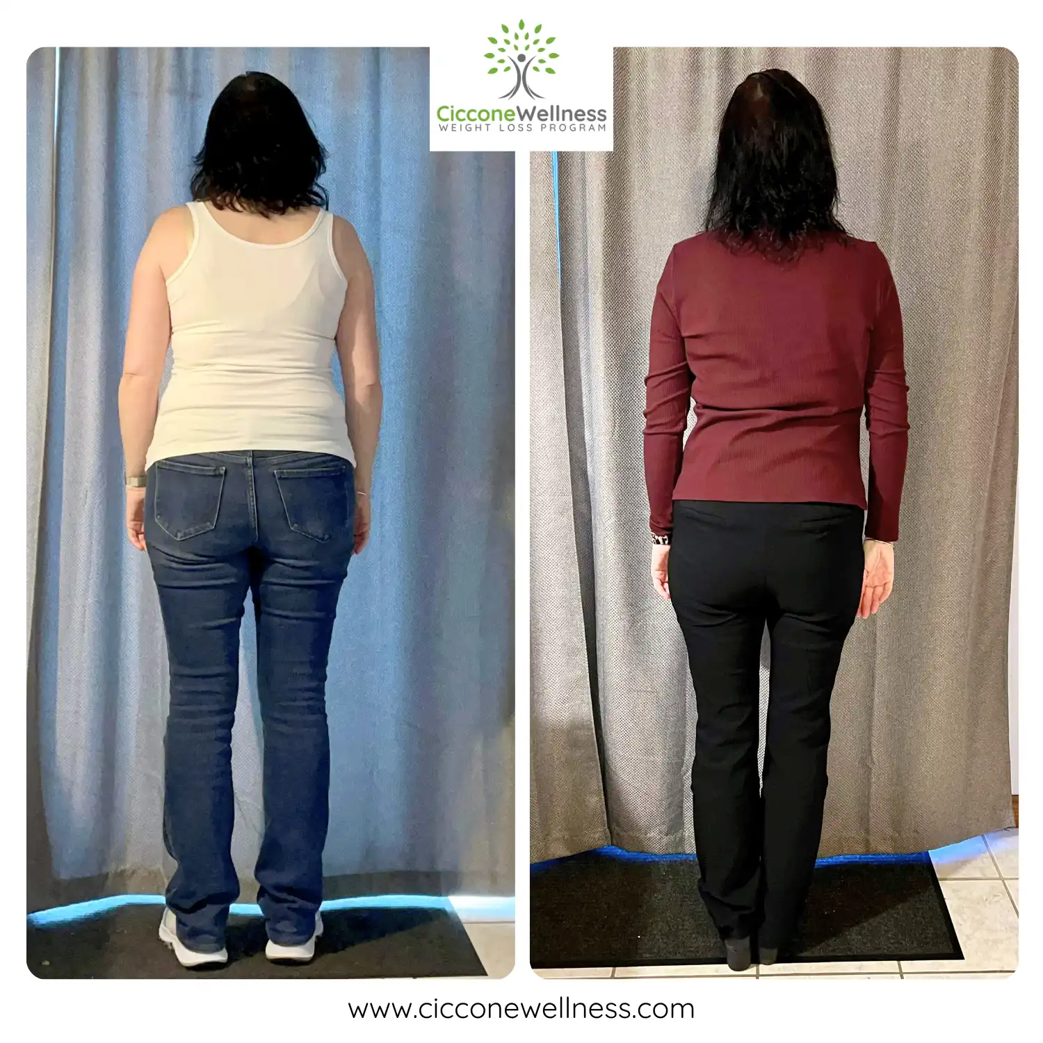 Renee before after weight loss back view