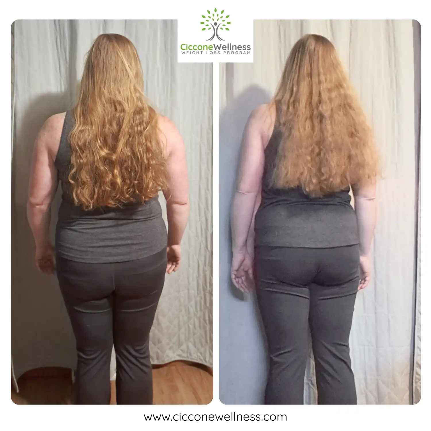 Amanda before and after weight loss back view