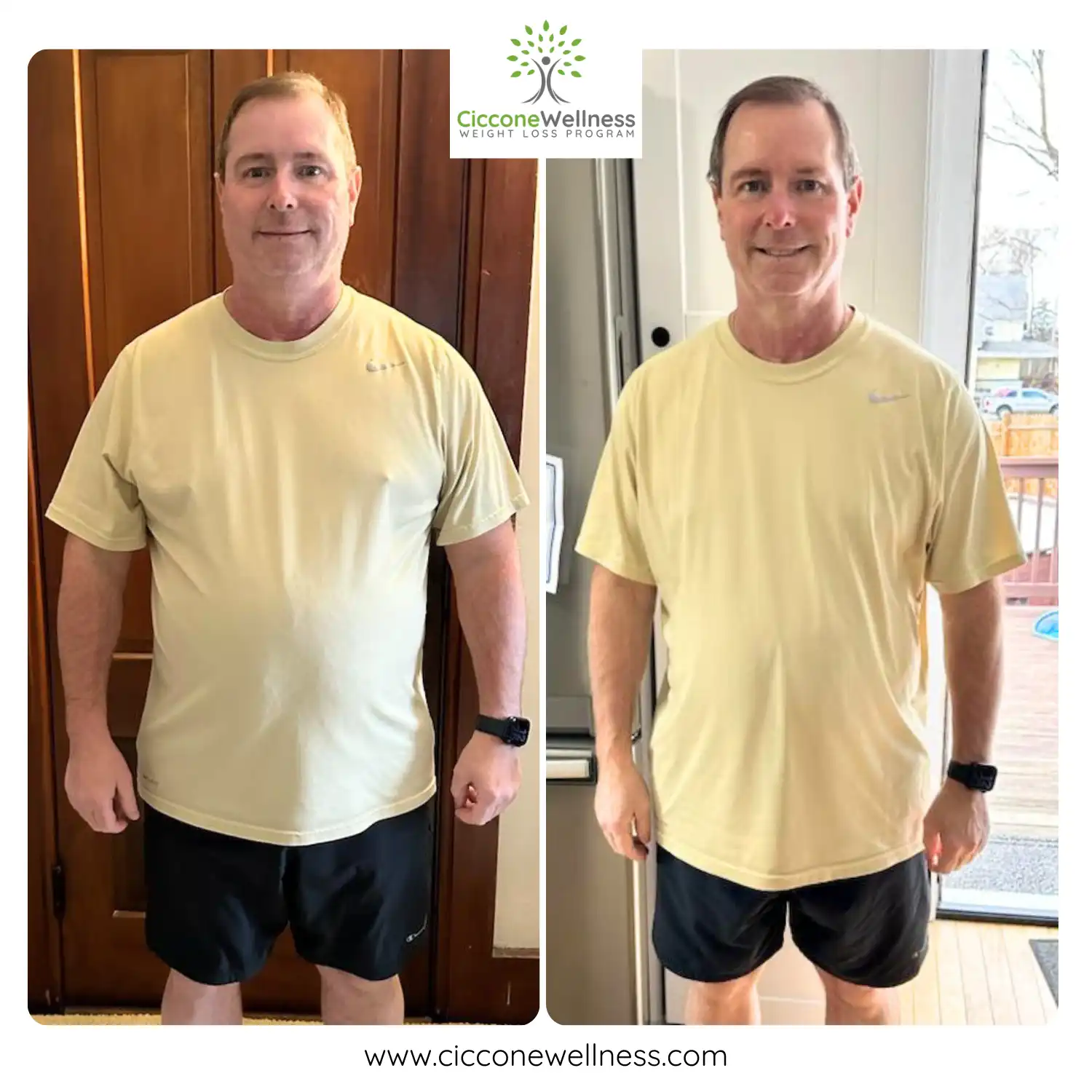 Ron before and after weight loss front view
