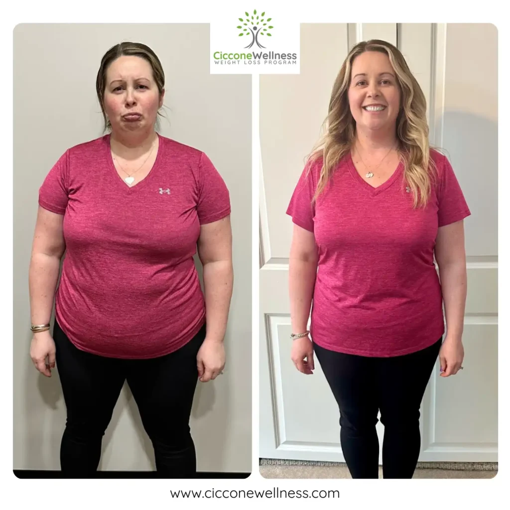 Nicole Q before and after weight loss front view