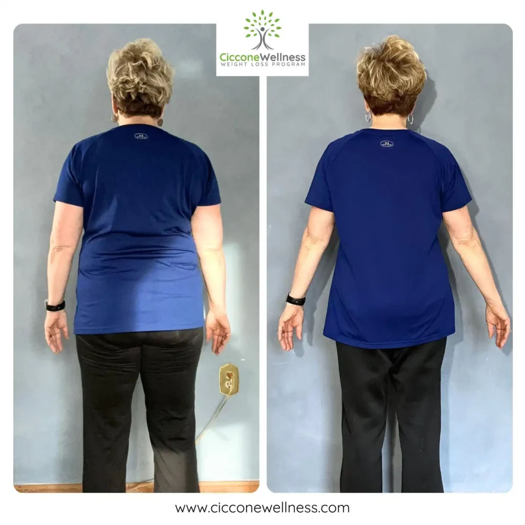 Kim W before and after weight loss back