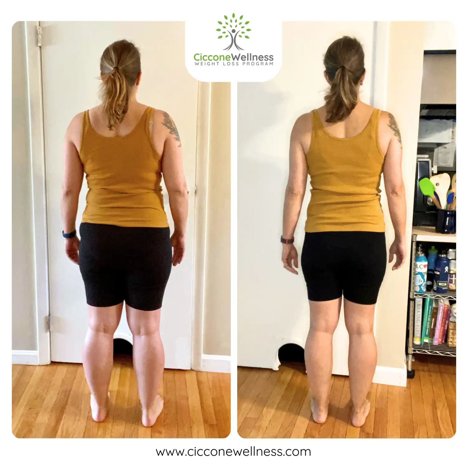 Amanda B before and after weight loss back view
