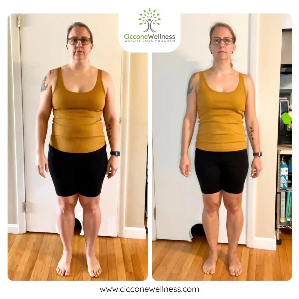 Amanda B before and after weight loss front view