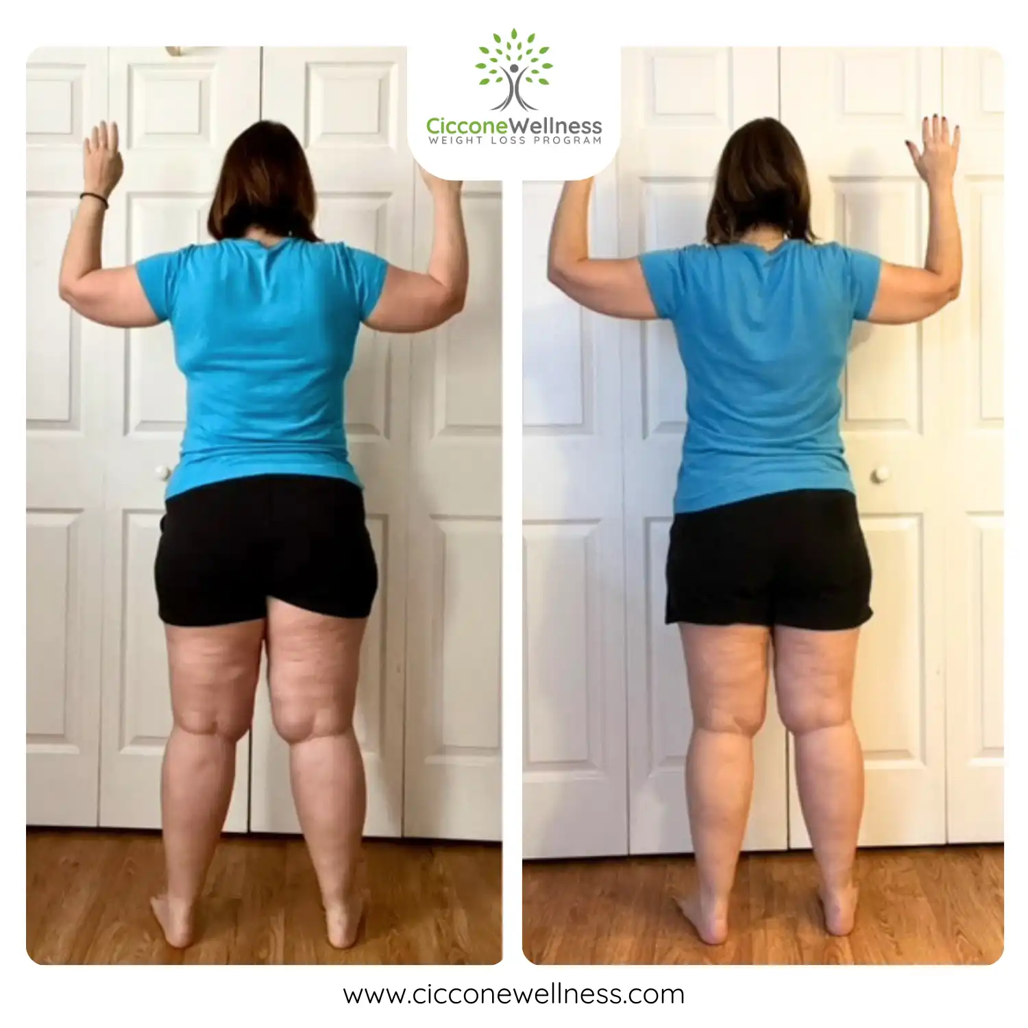 Amanda F before and after weight loss back view