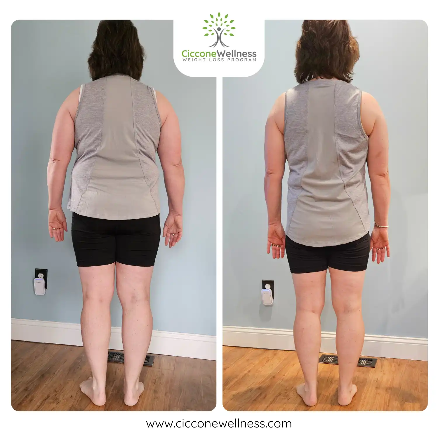 Deb before after weight loss back view