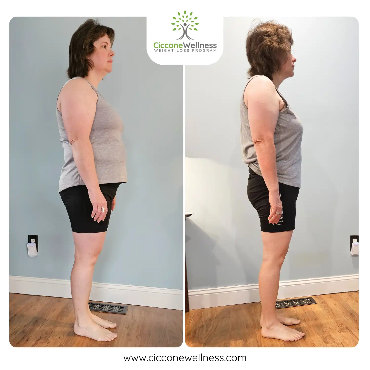 Deb before after weight loss side view