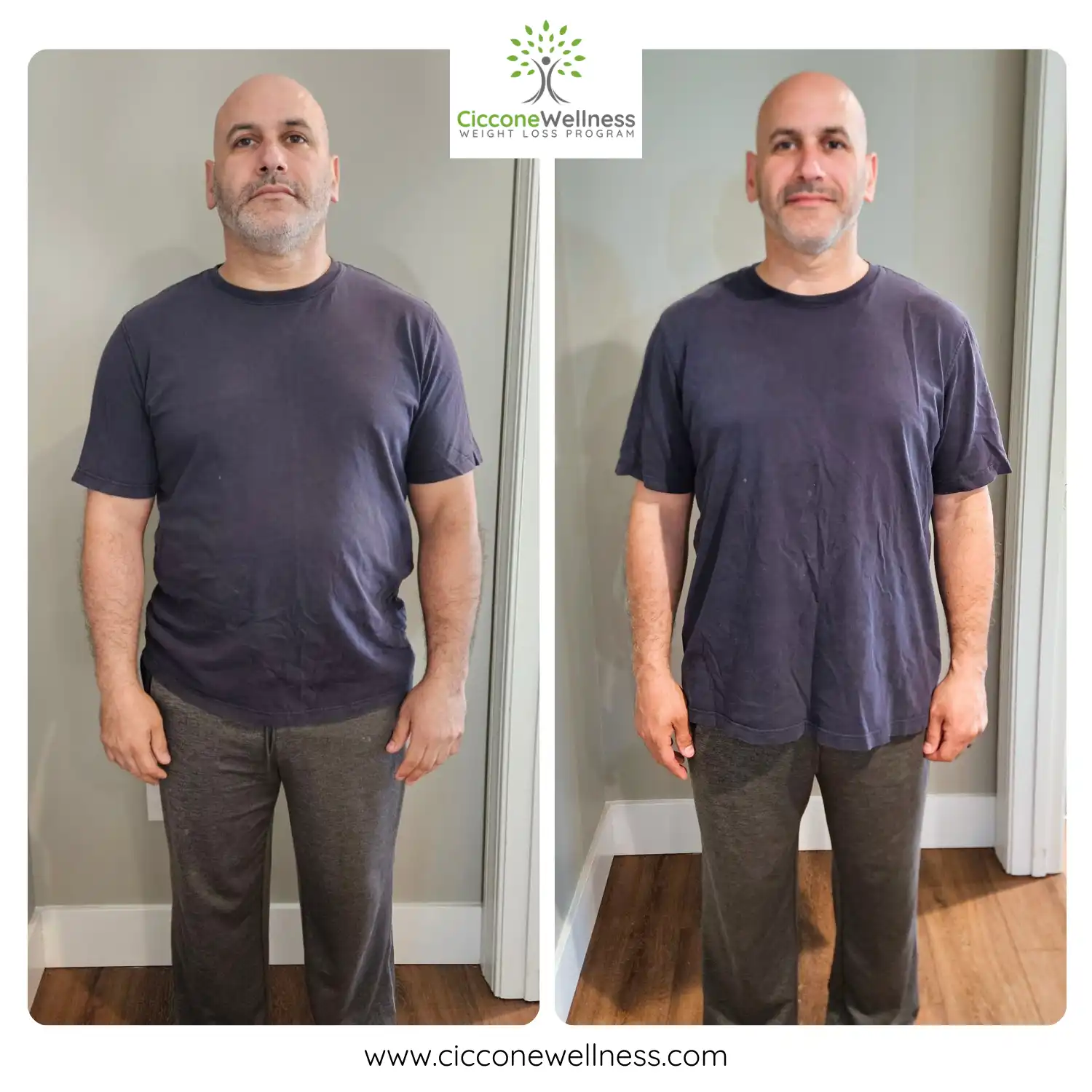 Rafael before and after weight loss front view