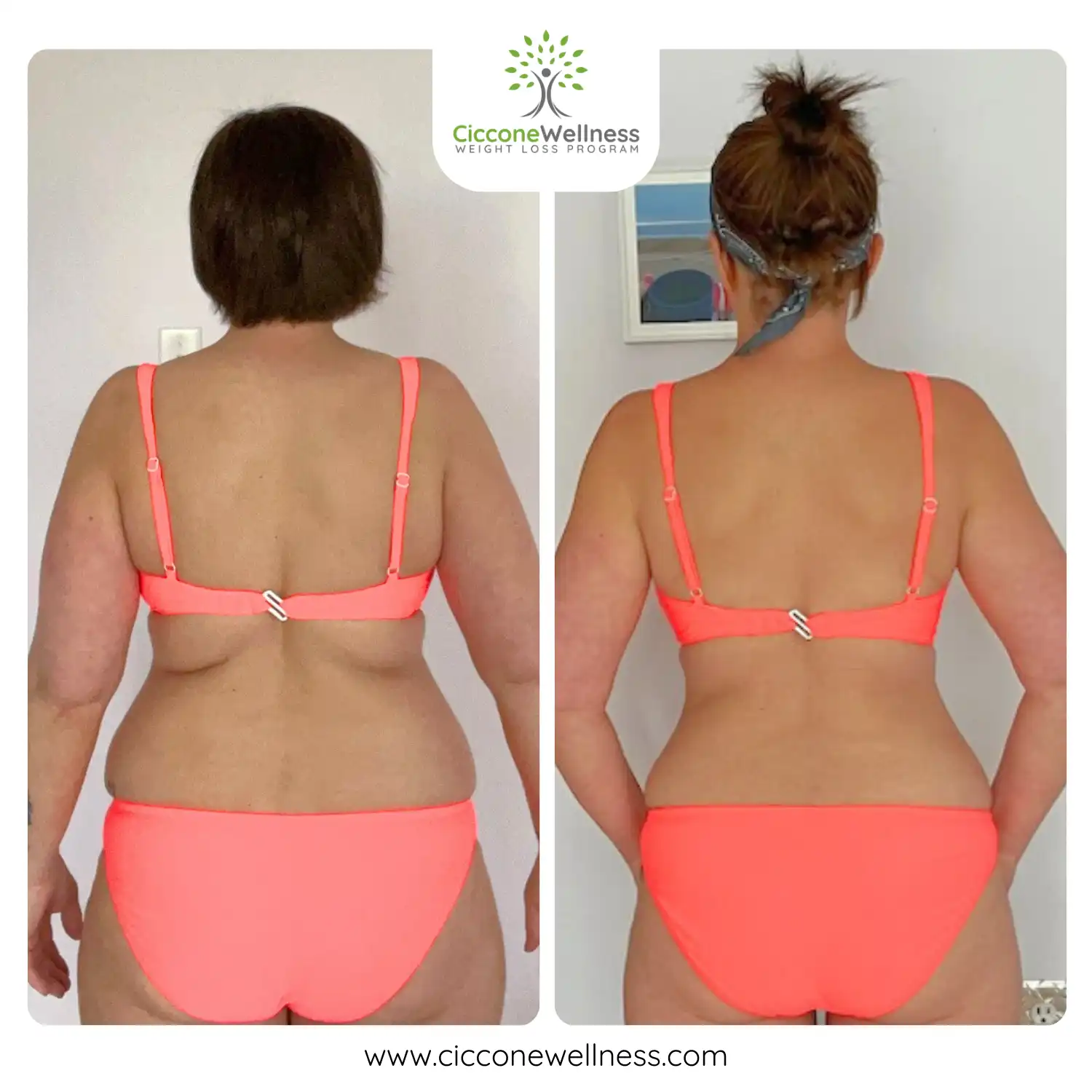 Bobbi before and after weight loss back view