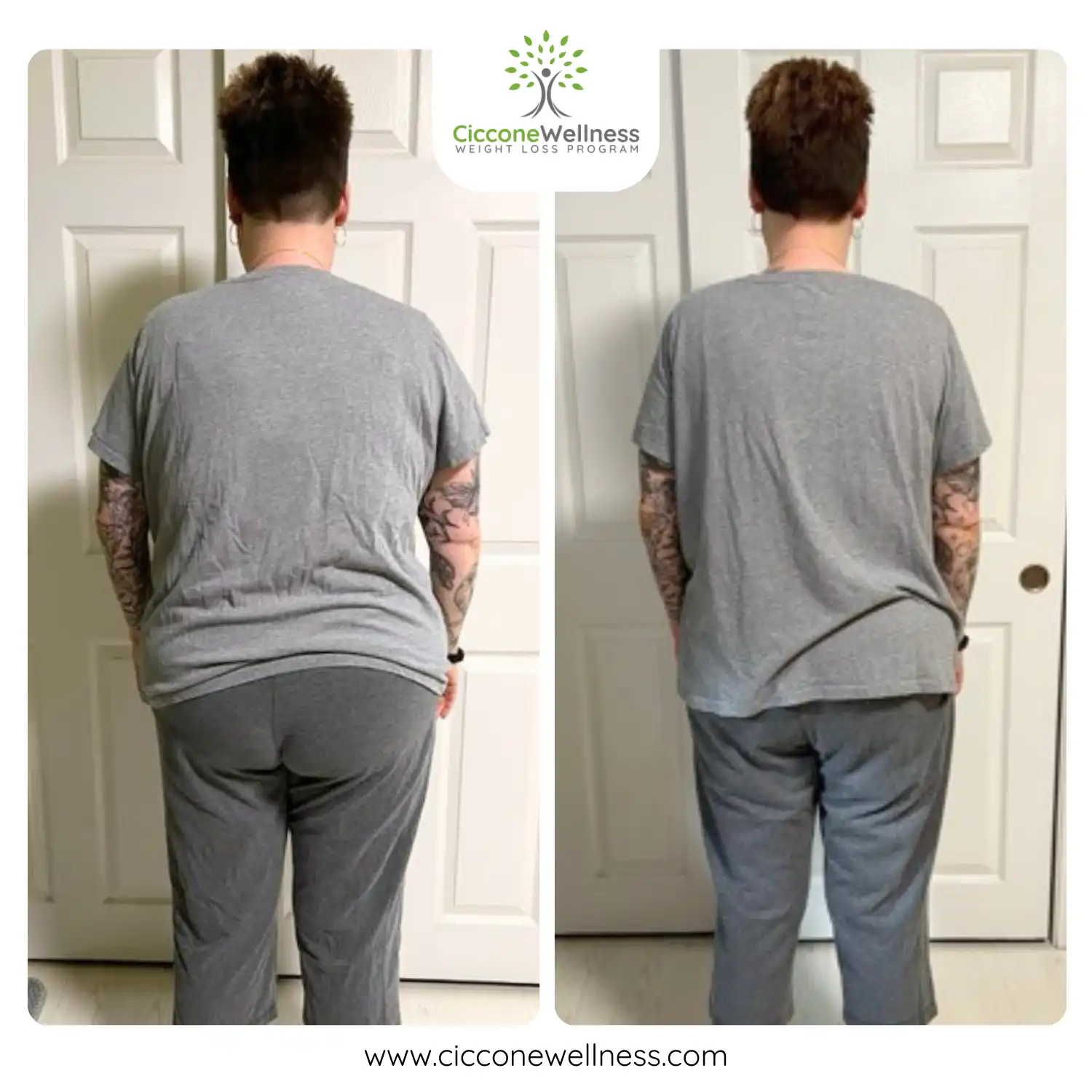 Kelly before and after weight loss back view