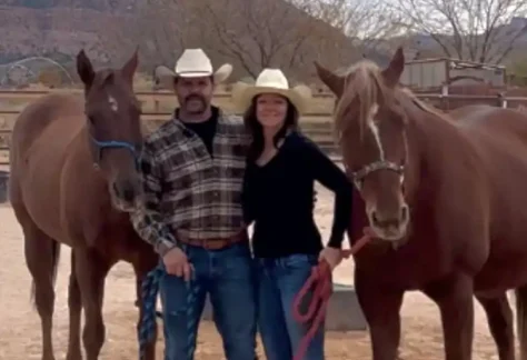 Tieva and family in Utah with horses