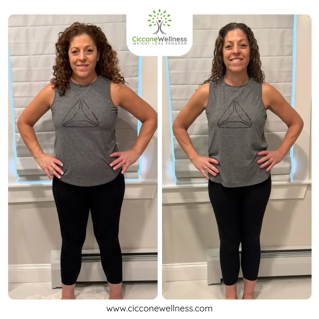 Elaina before and after weight loss front view