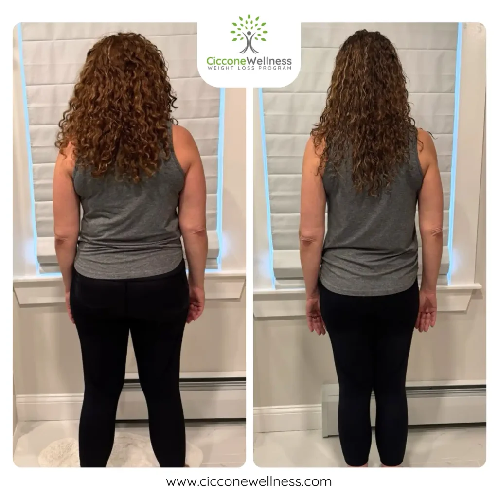 Elaina before and after weight loss back view